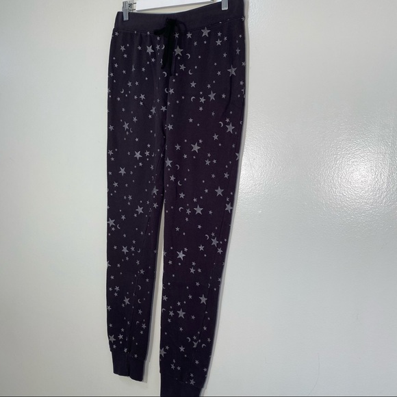 Joie Tendra B sparkle Star & Moon print silver foil joggers S - Picture 3 of 12
